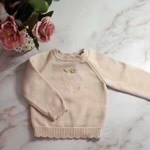 Jamie Kay Cream Sweater with Embroidered Strawberry